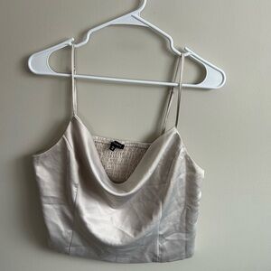 Dynamite Cream Draped Crop Top
